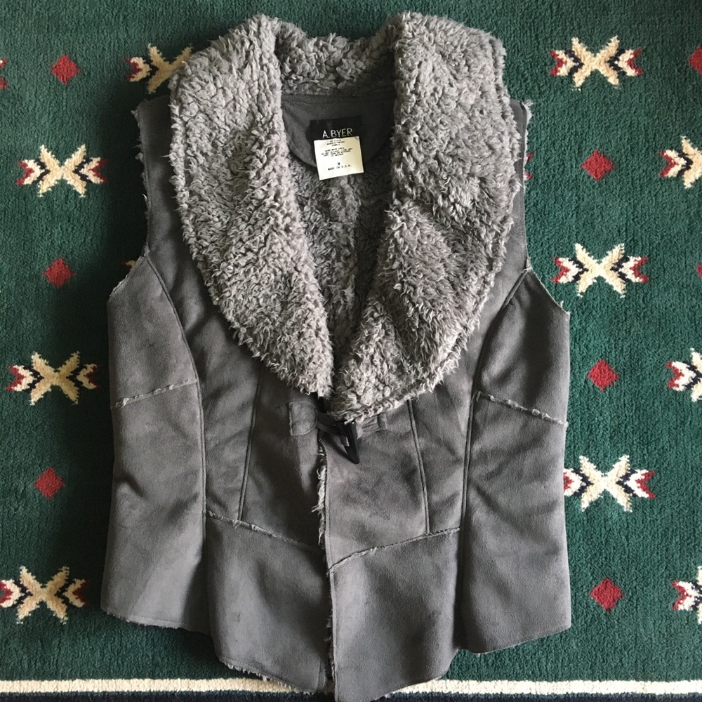 Slate suede vest